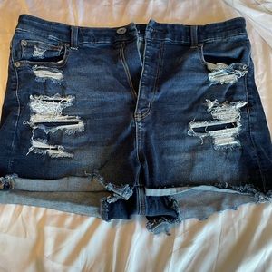 Dark Wash High Rise American Eagle Jean Shorts